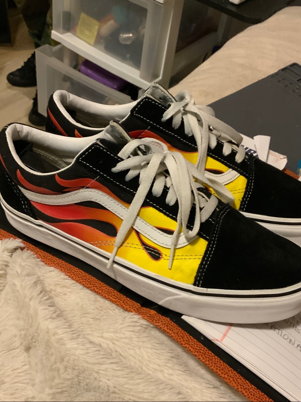Vans Low-Top Flame Skate Sneakers . SIZE: 10
